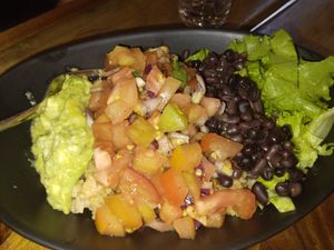 Mexican style bowl with extra tofu  #Veganuary at Two Little Birds in Luang Prabang