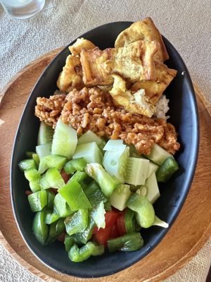 Tofu satay bowl   at Two Little Birds in Luang Prabang
