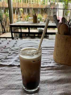 Coffee with coconut milk  at Two Little Birds in Luang Prabang