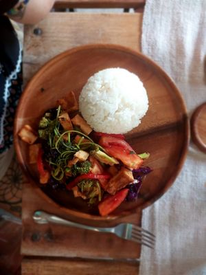 Stir fry tofu/vegetables at Two Little Birds in Luang Prabang