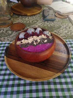 Small and only a thin layer of toppings. at Two Little Birds in Luang Prabang