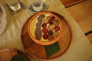 Golden bowl at Two Little Birds in Luang Prabang