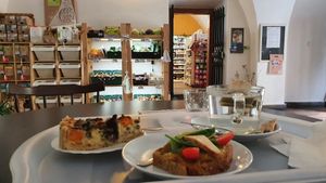 The place seen from the table inside the hallway at Vitalka in Klatovy