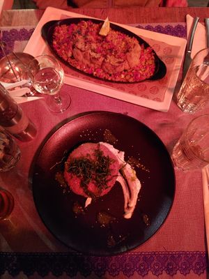 Coliflower and porcini-chickpea (the light distorts it a bit, sorry) at Shtastliveca in Veliko Tarnovo