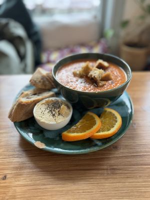 Tomato and Basil Soup #Veganuary at Oas in Vaxjo