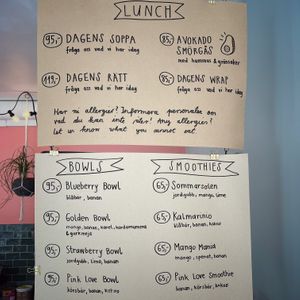 Menu (may 2024). Daily options added separately at Oas in Vaxjo