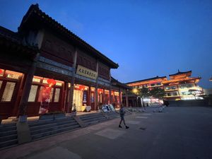 After entrance the building on the rightt  at Daxingshan Temple Vegetarian in Xian