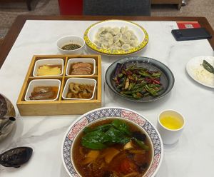 all our food  at Daxingshan Temple Vegetarian in Xian