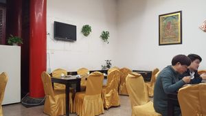 Inside the small restaurant at Daxingshan Temple Vegetarian in Xian