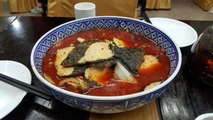 The quantity was huge, but the taste was very blah. at Daxingshan Temple Vegetarian in Xian