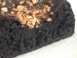 Our organic brownies are made with cashews and almond flour. No white sugar, and we use jaggery.  at AhimsaGram in Jaipur