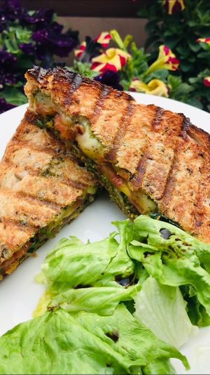 Pesto Panini Sandwich at Annamaya in Lalitpur