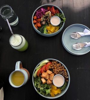 Vegan Tofu Buddha bowls at Annamaya in Lalitpur