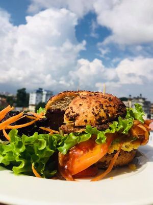 Bagel Sandwich at Annamaya in Lalitpur
