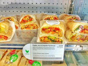 Falafel, Avo & Chipotle Flat Bread at Pret A Manger in West London