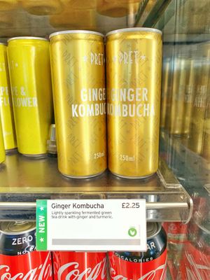 Ginger Kombucha at Pret A Manger in West London