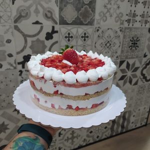 Strawberry tiramisú ( The cakes are made only to order (3 days minimum)) at El Desig Pastissers  in Canet De Mar