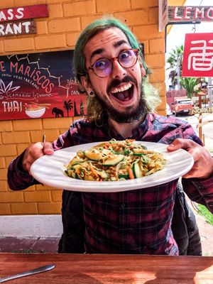 happy customer at Lemongrass in La Serena