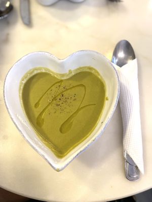 Creamy grain soup  at Mela Canela in Sintra