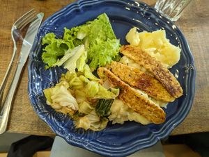 Tempeh dish of the day at Mela Canela in Sintra