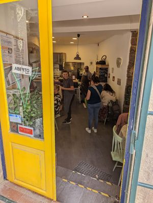Inside the little cafe at Mela Canela in Sintra