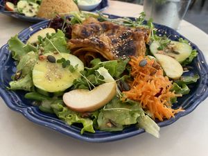 Vegan lasagna with a salad side. Very filling!   at Mela Canela in Sintra
