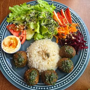 Falafel plate at Mela Canela in Sintra