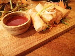 Vege spring rolls at Nadon Thai in Newcastle Upon Tyne