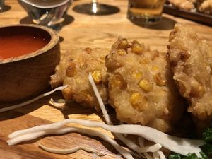 Sweetcorn cakes at Nadon Thai in Durham