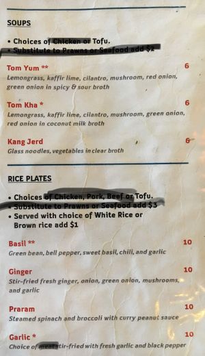 Menu at Imm Thai Street Food in Berkeley