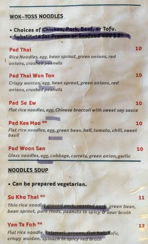 Menu at Imm Thai Street Food in Berkeley