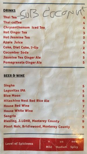 Menu at Imm Thai Street Food in Berkeley