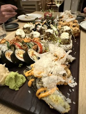 Sushi close up. It’s art, everything was insane  at Bloom Sushi in Montreal