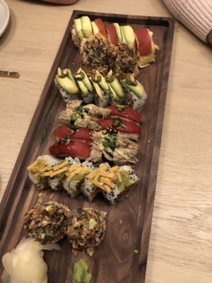 Assorted sushi rolls at Bloom Sushi in Montreal