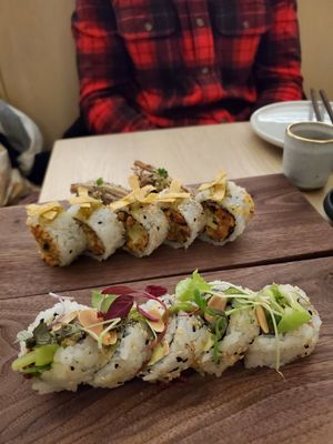 Namaste, La Fiesta, and Enoki (far back) at Bloom Sushi in Montreal