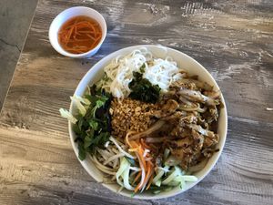 Chicken with lemongrass over tofu. at The Purple Mint - Linda Visa Rd in San Diego