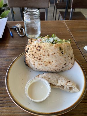 Came in for the vegan veggie sandwich but this location no longer has it. The cauliflower pita was really good!  at Lodge Bread in Los Angeles