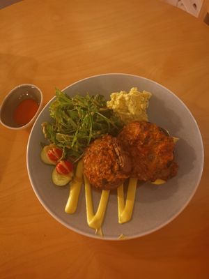 Baked stuffed portobello mushroom. at Real Food 真食 - Yishun in North Singapore