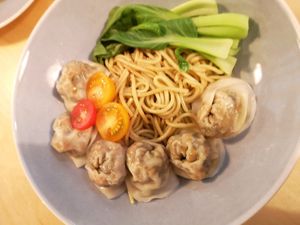 Dumpling noodles $11.80 at Real Food 真食 - Yishun in North Singapore