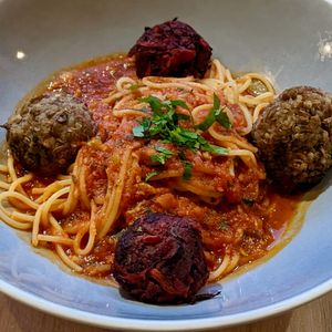 Vegetable Balls Pasta at Real Food 真食 - Yishun in North Singapore