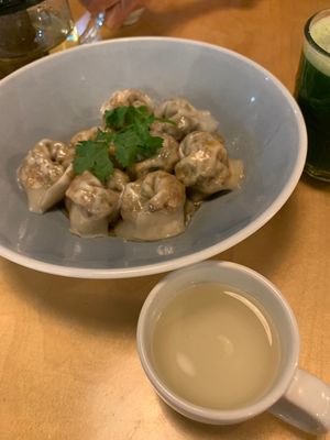 Steamed dumplings and camomile tea   at Real Food 真食 - Yishun in North Singapore
