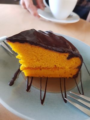 Organic pumpkin chocolate cake at Real Food 真食 - Yishun in North Singapore