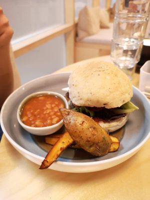Beet burger $13.80 at Real Food 真食 - Yishun in North Singapore