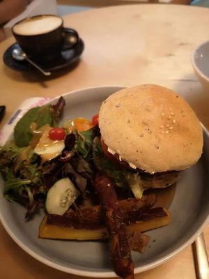 Lentil burger $14.80 at Real Food 真食 - Yishun in North Singapore