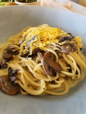 Soy carbonara pasta at Real Food 真食 - Yishun in North Singapore