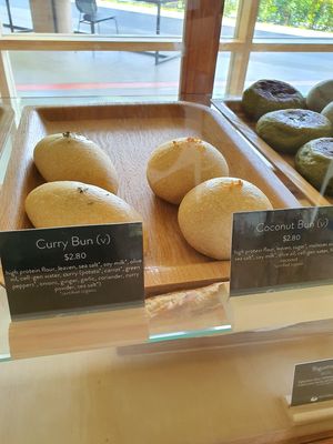 Vegan curry bun & coconut bun at Real Food 真食 - Yishun in North Singapore