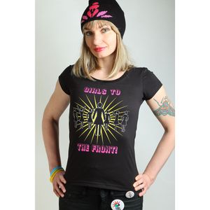 'Girls to the front' feminist, empowering tee inspired by Kathleen Hanna calling to the audience during her concerts at Punk Parrot in Warsaw