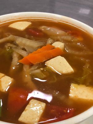 Tom yum soup at Nature in Mandalay