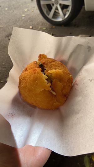 Vegan arancini  at stritFUD in Taormina
