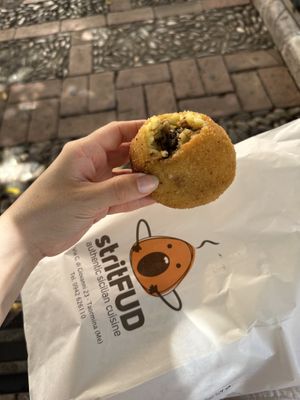 Vegan Arancini  at stritFUD in Taormina